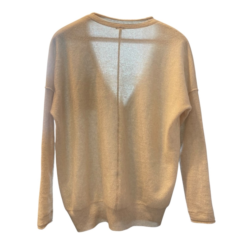 Free People Oversized Women's Beige 3-Button Cashmere Cardigan, Breast Pocket, S - Picture 4 of 11